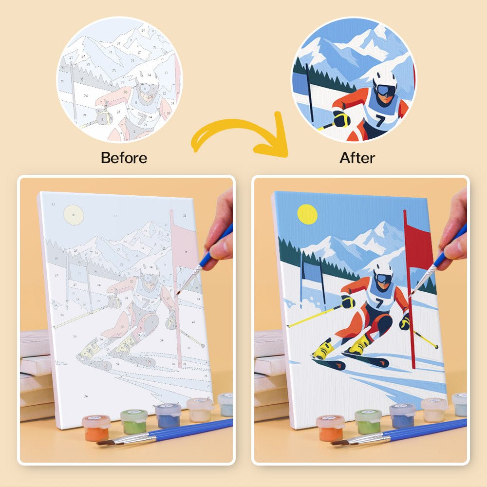 Before and after painting by numbers