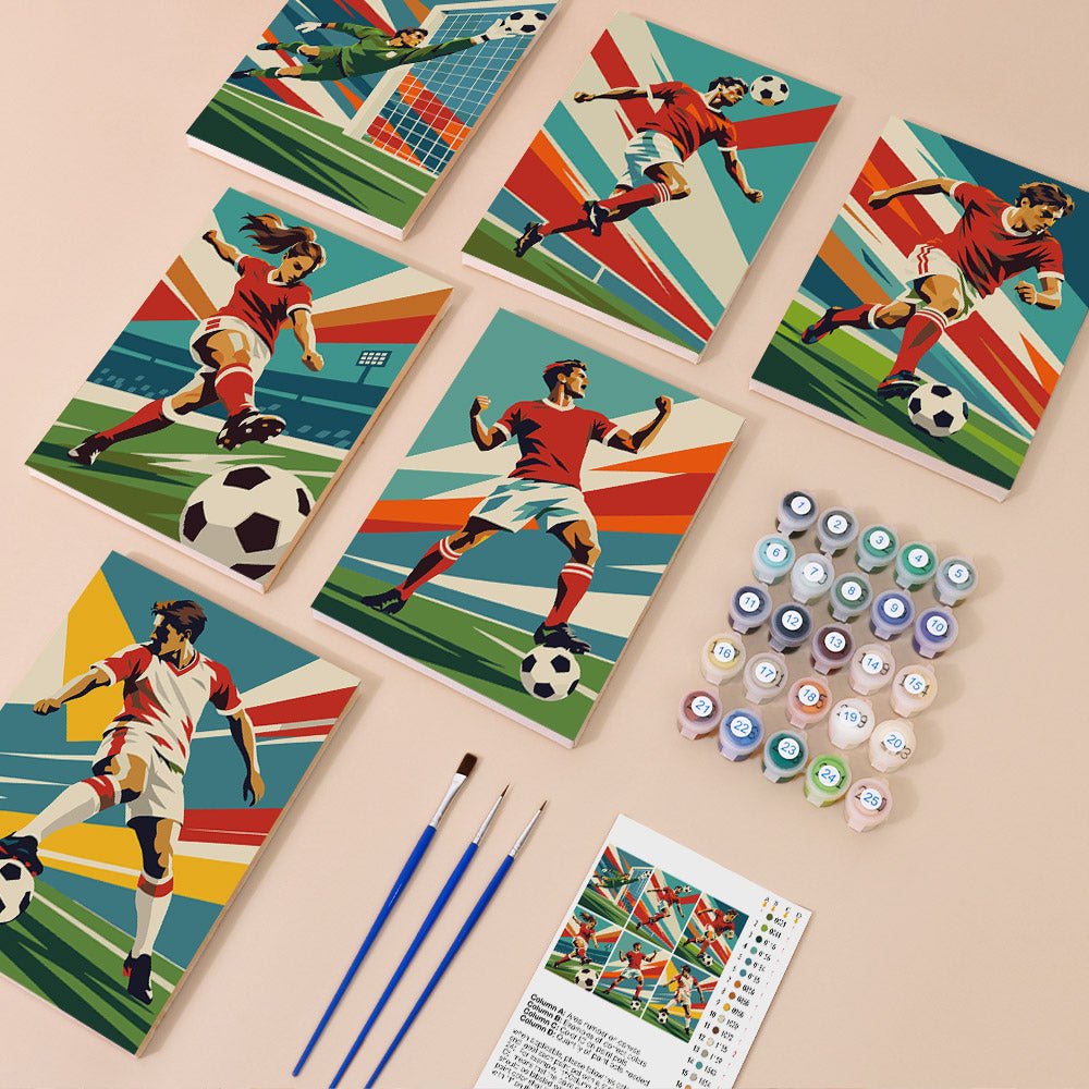 Everything in the Soccer Stars mini painting kit