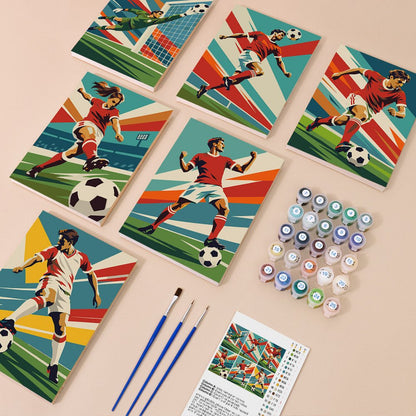 Everything in the Soccer Stars mini painting kit