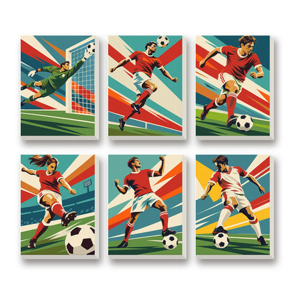 Soccer Stars – set of 6 mini paint by numbers canvases