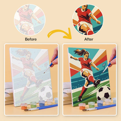 Before and after painting by numbers