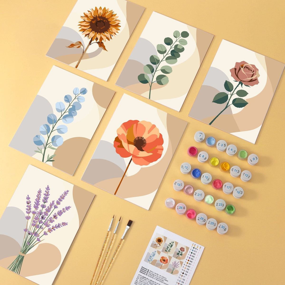 Soft Botanicals – Set of 6 Mini Paintings - Judy Paint