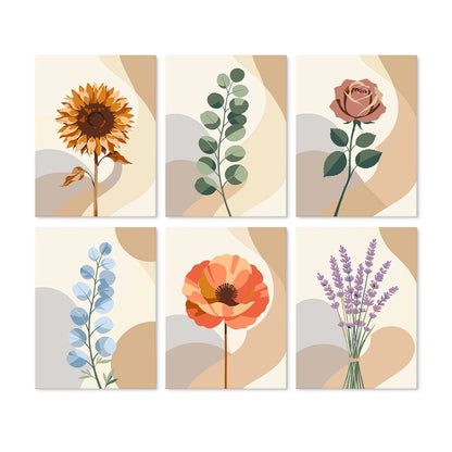 Soft Botanicals – Set of 6 Mini Paintings - Judy Paint