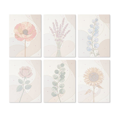 Soft Botanicals – Set of 6 Mini Paintings - Judy Paint