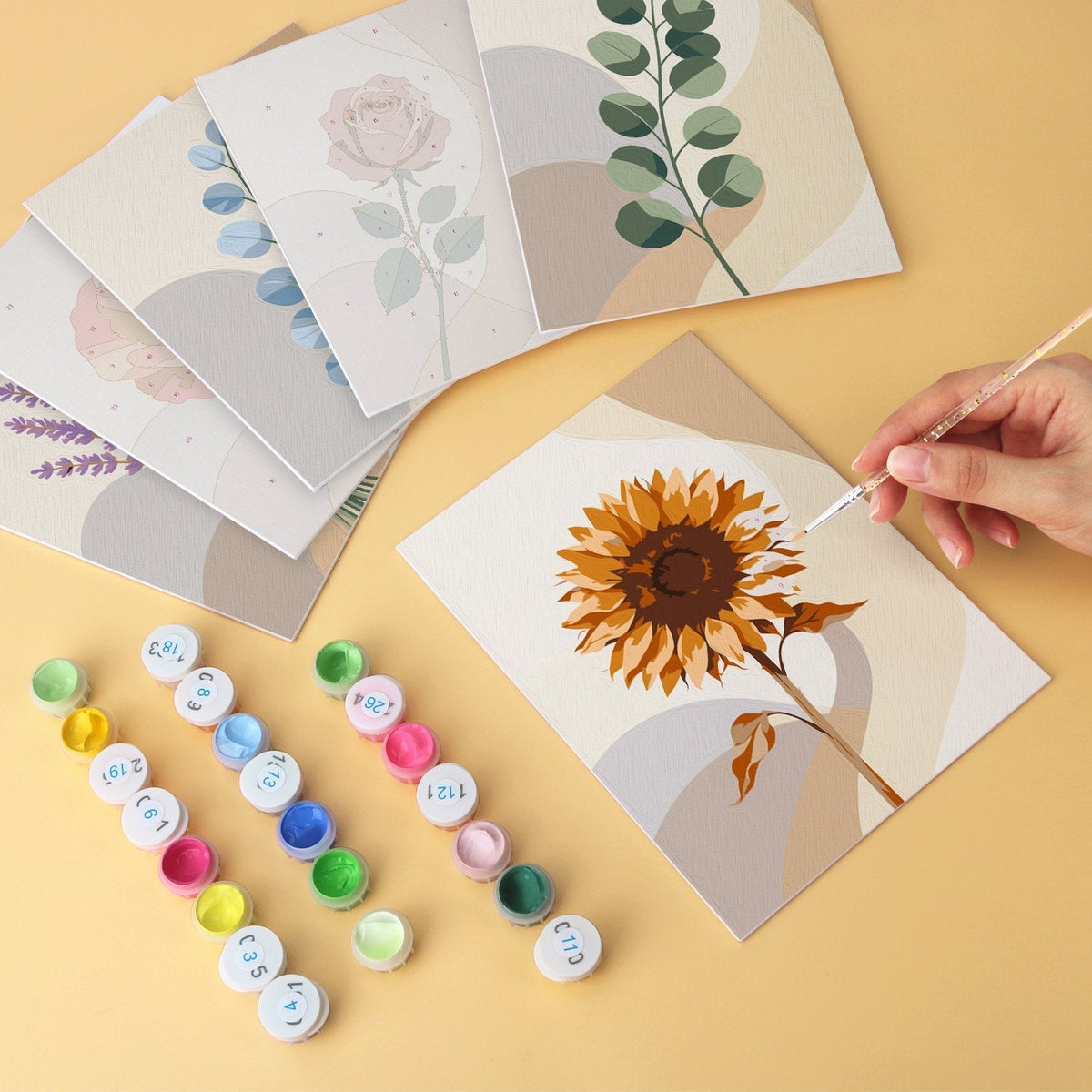 Soft Botanicals – Set of 6 Mini Paintings - Judy Paint