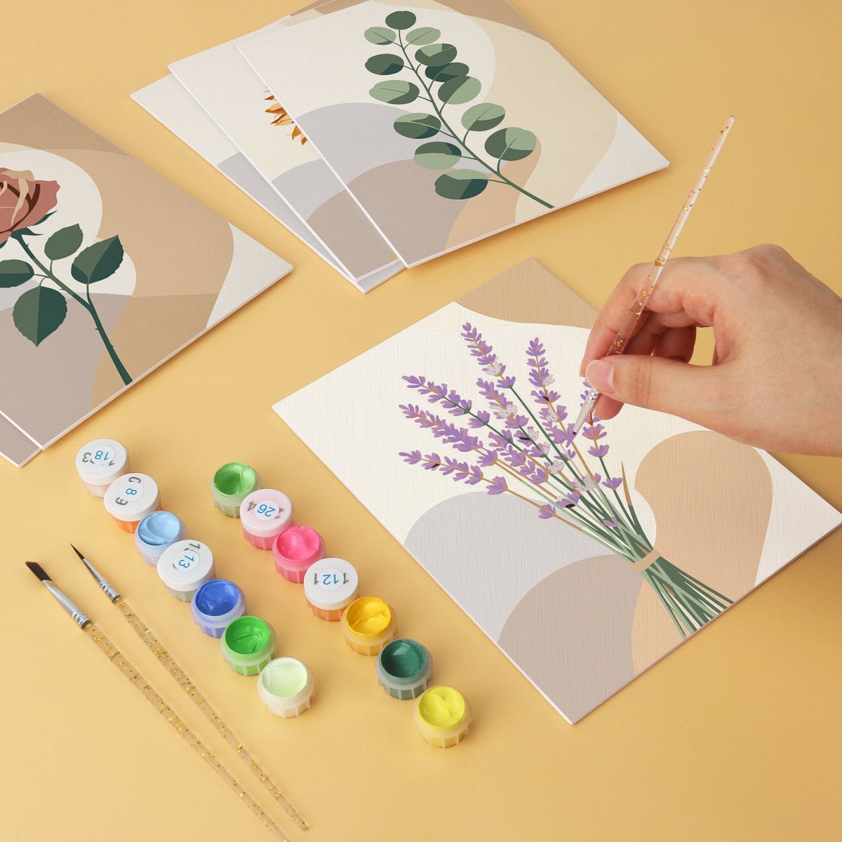 Soft Botanicals – Set of 6 Mini Paintings - Judy Paint