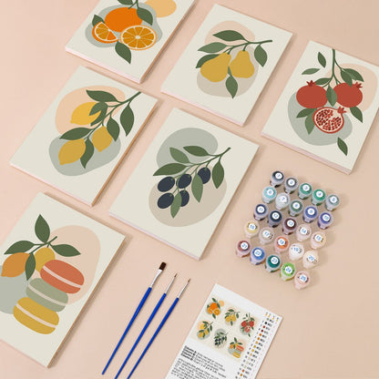Everything in the Soft Fruit Studies mini painting kit