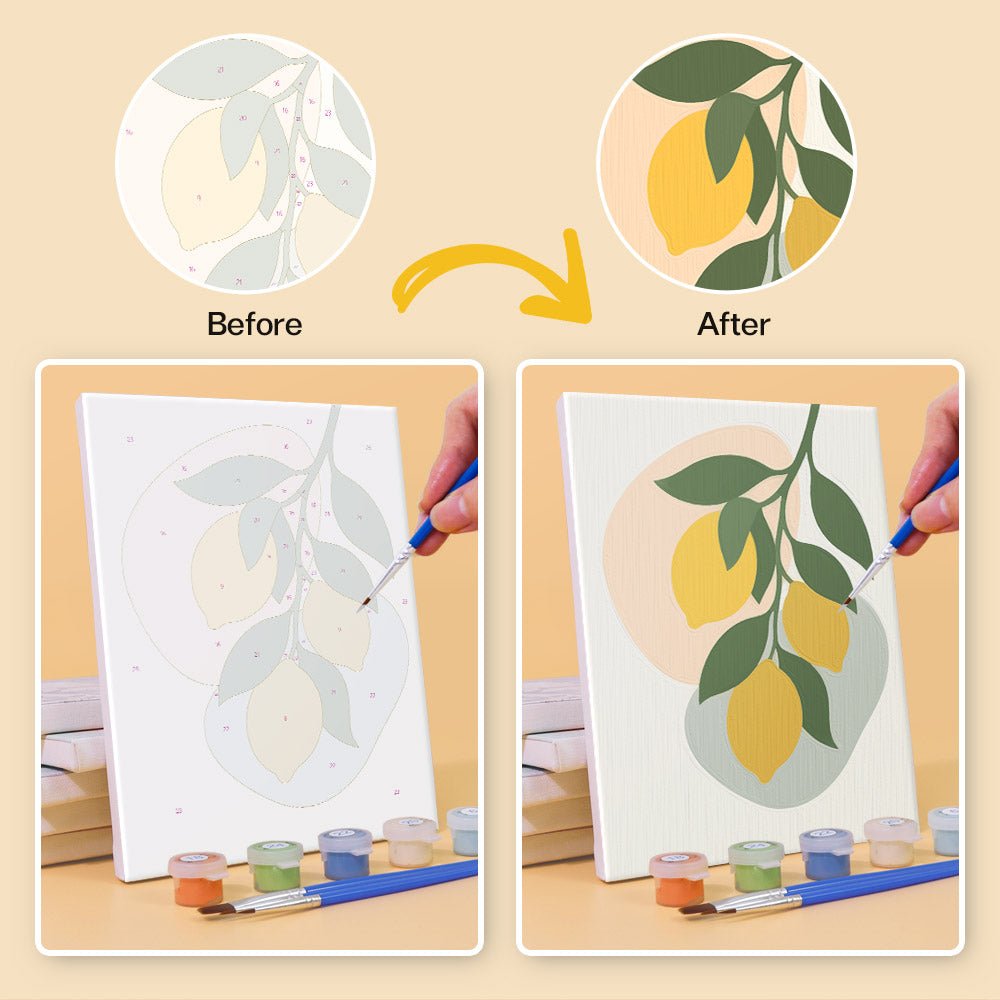 Before and after painting by numbers