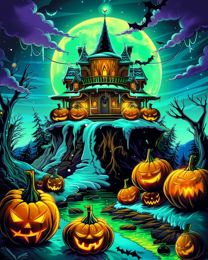 Spooky Haunted House - Halloween - Judy Paint