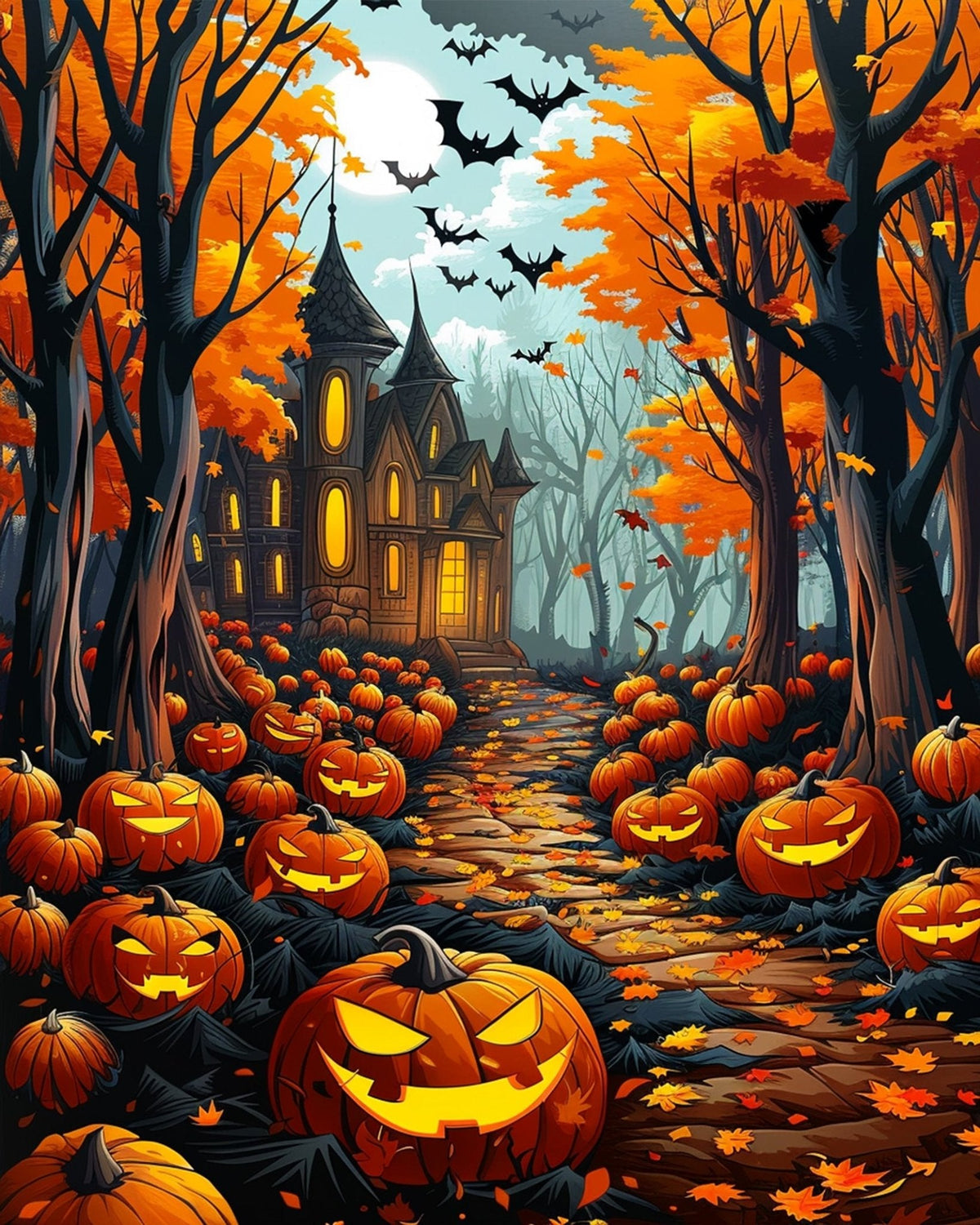 Spooky Pumpkin Path - Halloween - Judy Paint