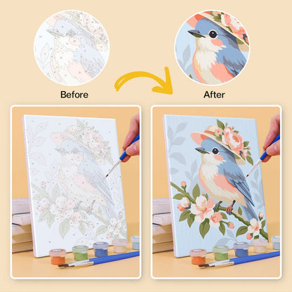 Before and after painting by numbers