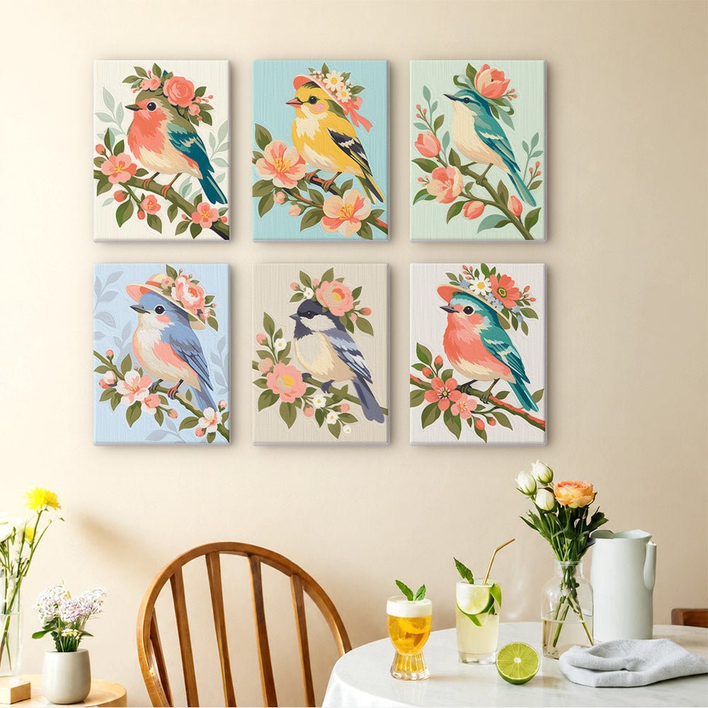 Spring Songbirds mini painting set