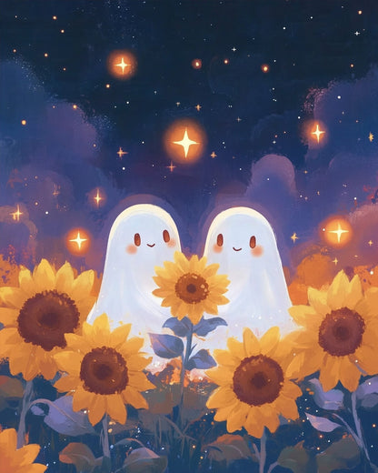 Starry Night Ghosts - Halloween - Judy Paint
