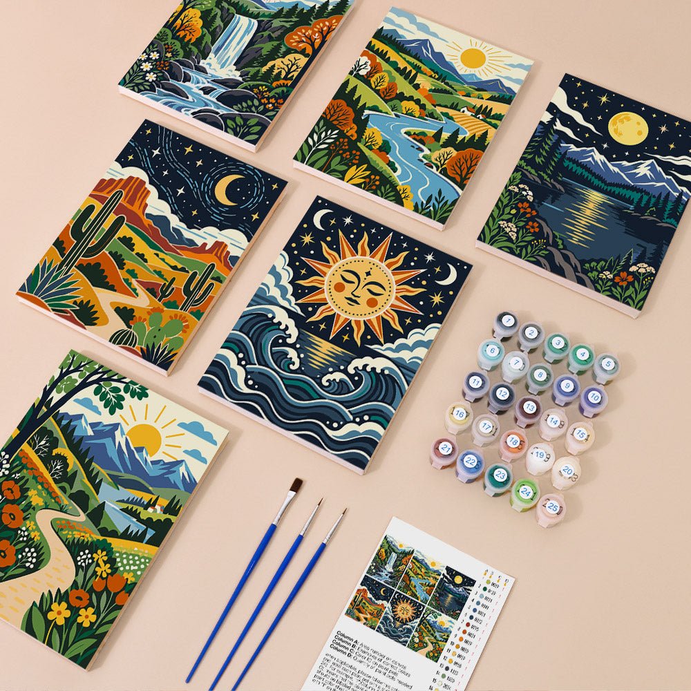 Everything in the Starry Valleys mini painting kit