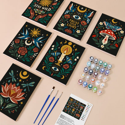 Everything in the Stay Wild Mystic mini painting kit