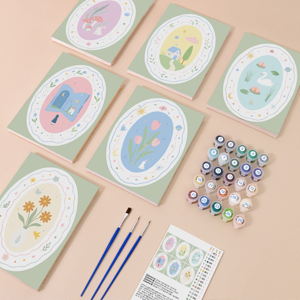Everything in the Storybook Cameos mini painting kit