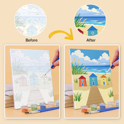 Before and after painting by numbers