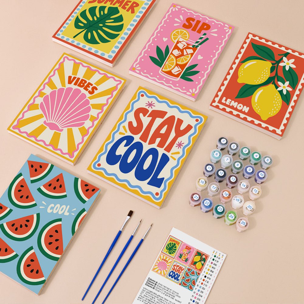 Everything in the Summer Vibes mini painting kit