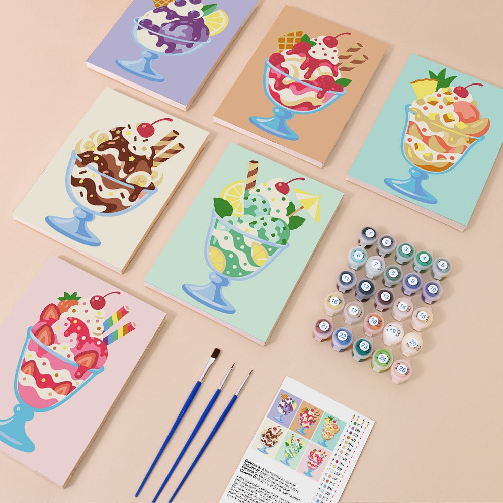 Everything in the Sundae Parlor mini painting kit