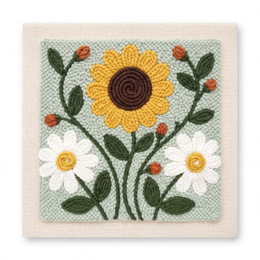 Sunflower & Daisy Harmony – Square Edition - Judy Paint
