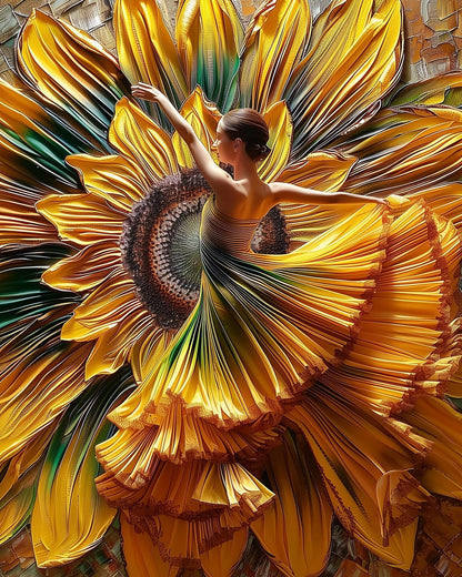 Sunflower Elegance - Floral Women - Judy Paint