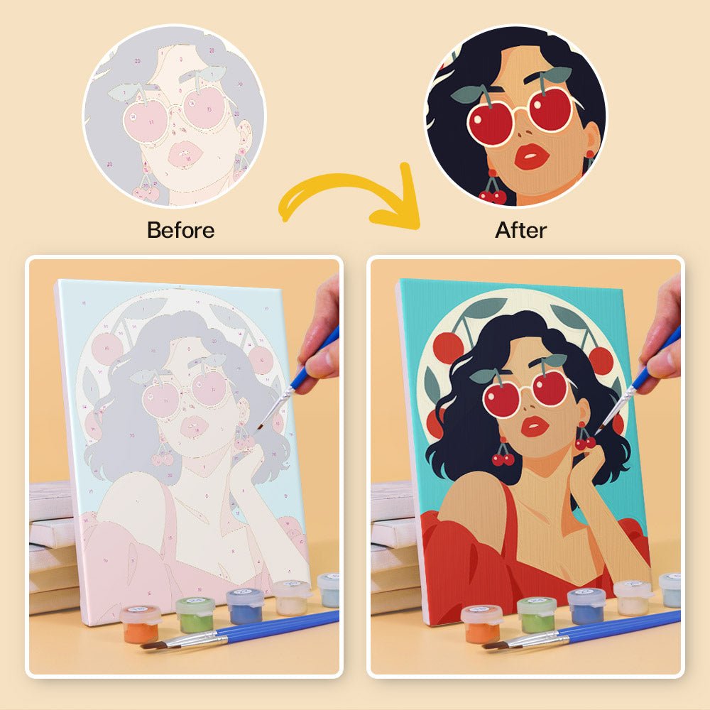 Before and after painting by numbers