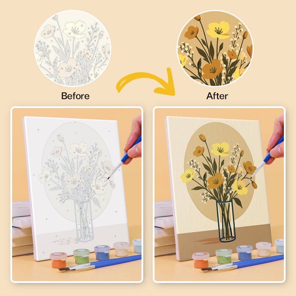 Before and after painting by numbers