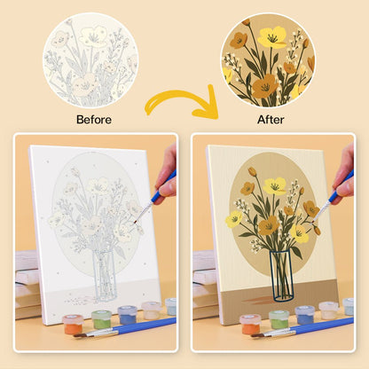 Before and after painting by numbers
