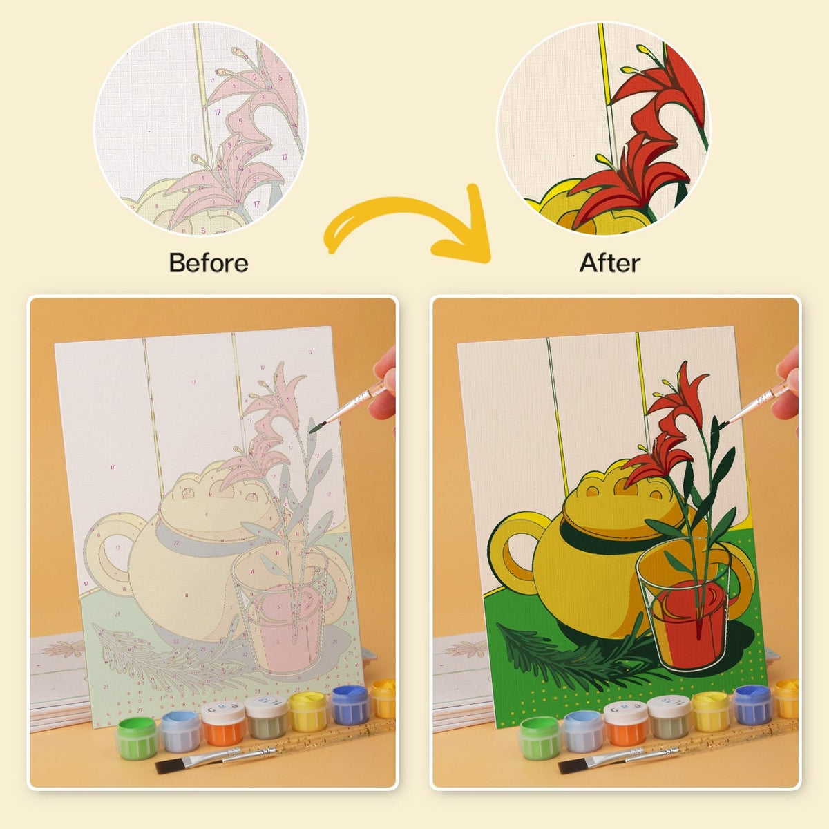 Sunlit Still Life – Set of 6 Mini Paintings - Judy Paint