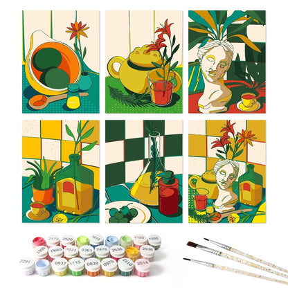 Sunlit Still Life – Set of 6 Mini Paintings - Judy Paint