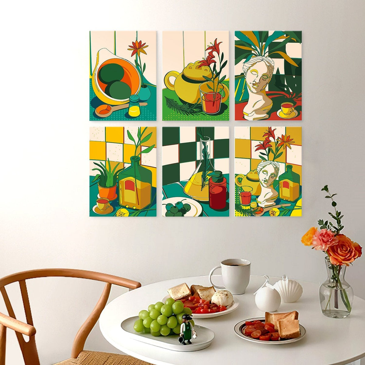 Sunlit Still Life – Set of 6 Mini Paintings - Judy Paint