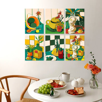 Sunlit Still Life – Set of 6 Mini Paintings - Judy Paint
