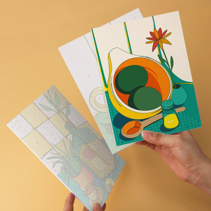 Sunlit Still Life – Set of 6 Mini Paintings - Judy Paint