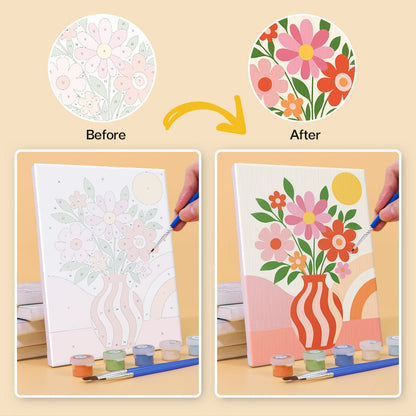 Before and after painting by numbers