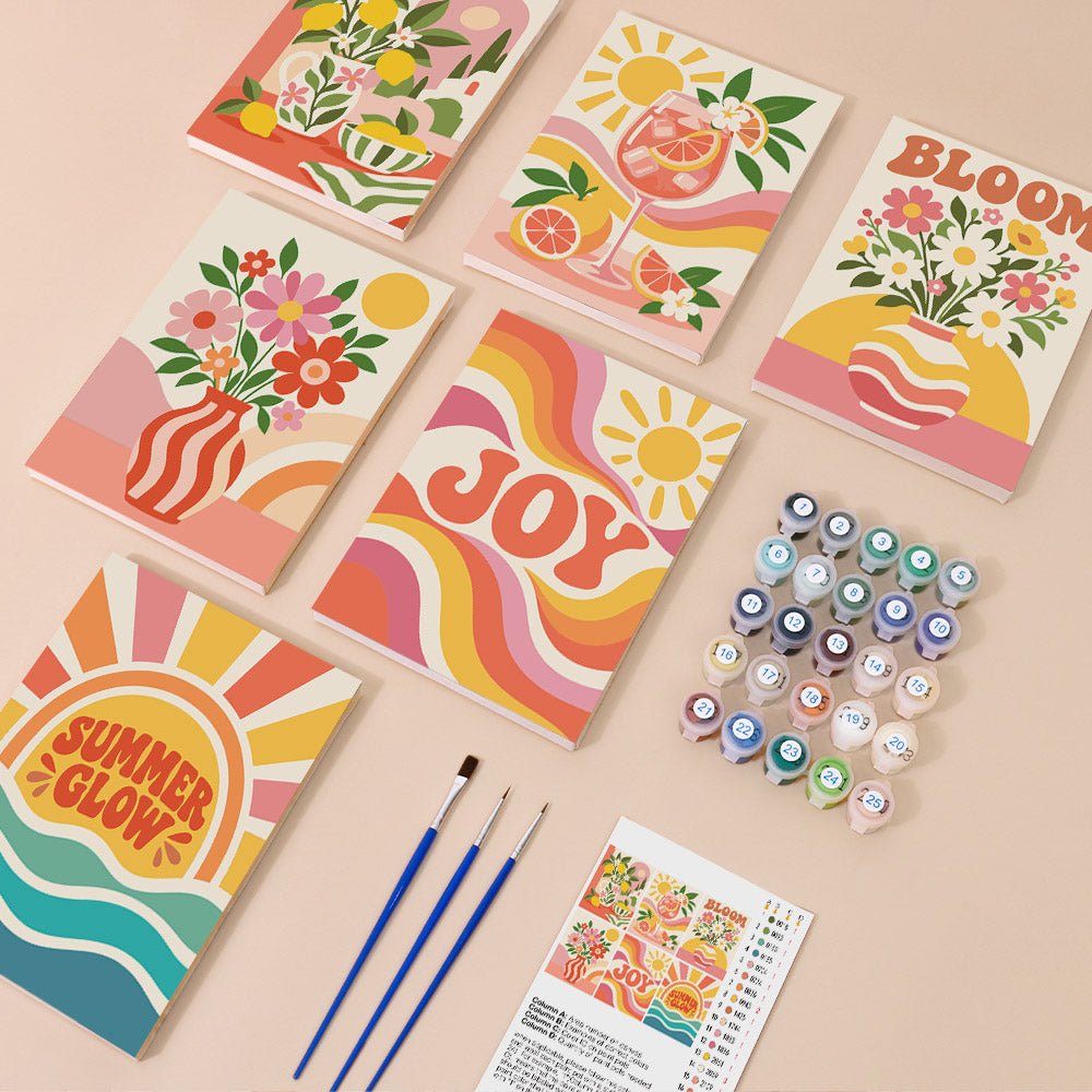 Everything in the Sunny Joy mini painting kit