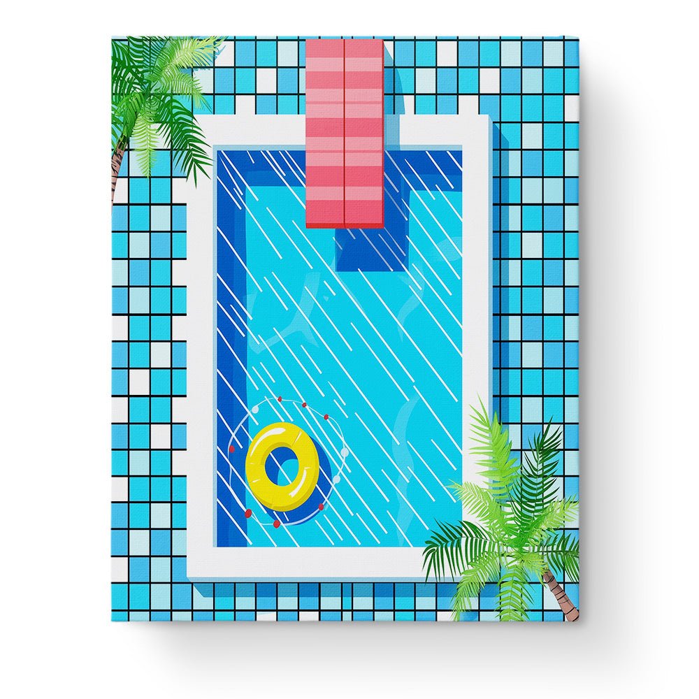 Sunny Poolside Scene - Minimalistic - Judy Paint