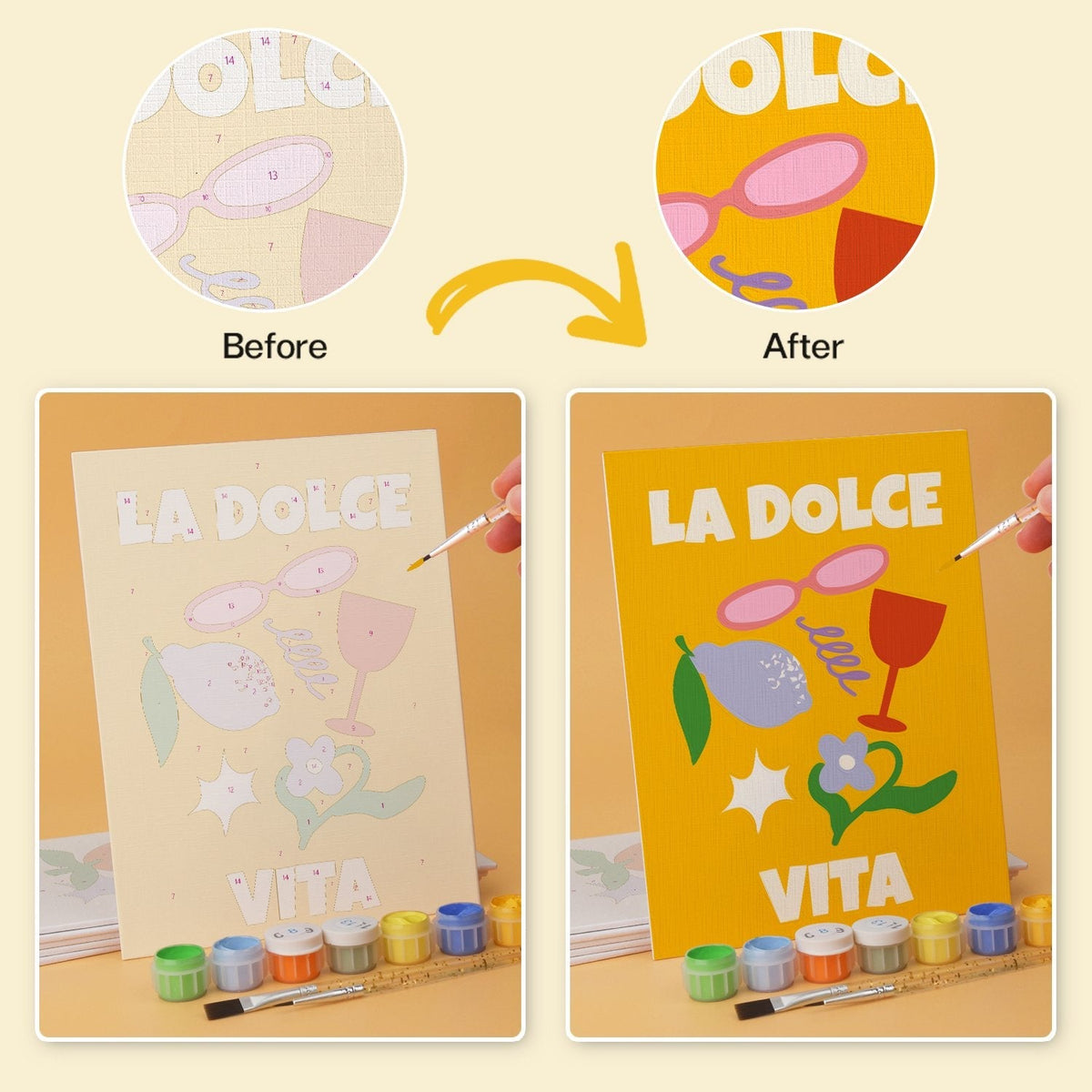 Sunny Side & Spritz – Set of 6 Mini Paintings - Judy Paint