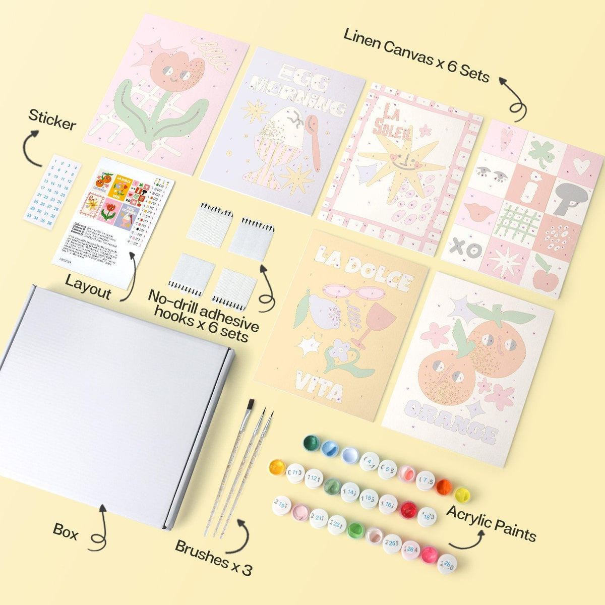 Sunny Side & Spritz – Set of 6 Mini Paintings - Judy Paint