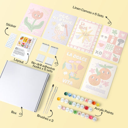 Sunny Side & Spritz – Set of 6 Mini Paintings - Judy Paint