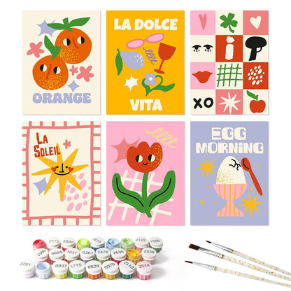 Sunny Side & Spritz – Set of 6 Mini Paintings - Judy Paint
