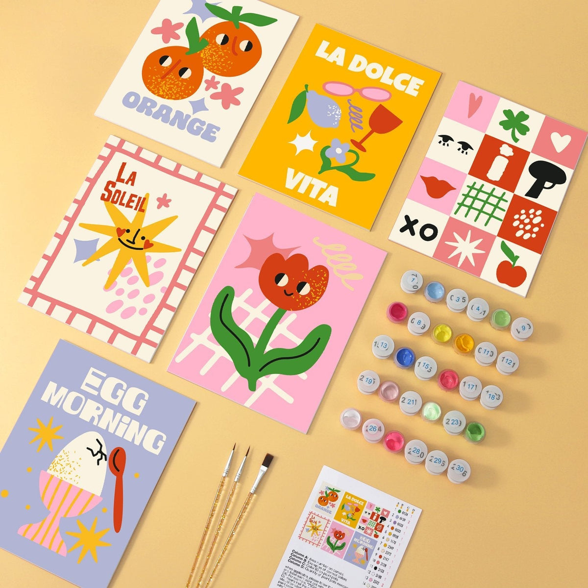 Sunny Side & Spritz – Set of 6 Mini Paintings - Judy Paint