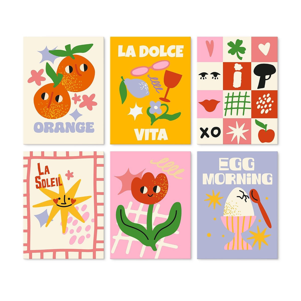 Sunny Side & Spritz – Set of 6 Mini Paintings - Judy Paint