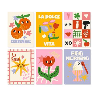 Sunny Side & Spritz – Set of 6 Mini Paintings - Judy Paint