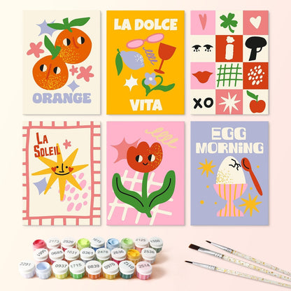 Sunny Side & Spritz – Set of 6 Mini Paintings - Judy Paint