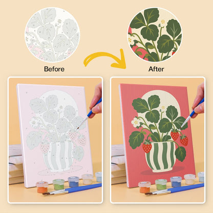 Before and after painting by numbers