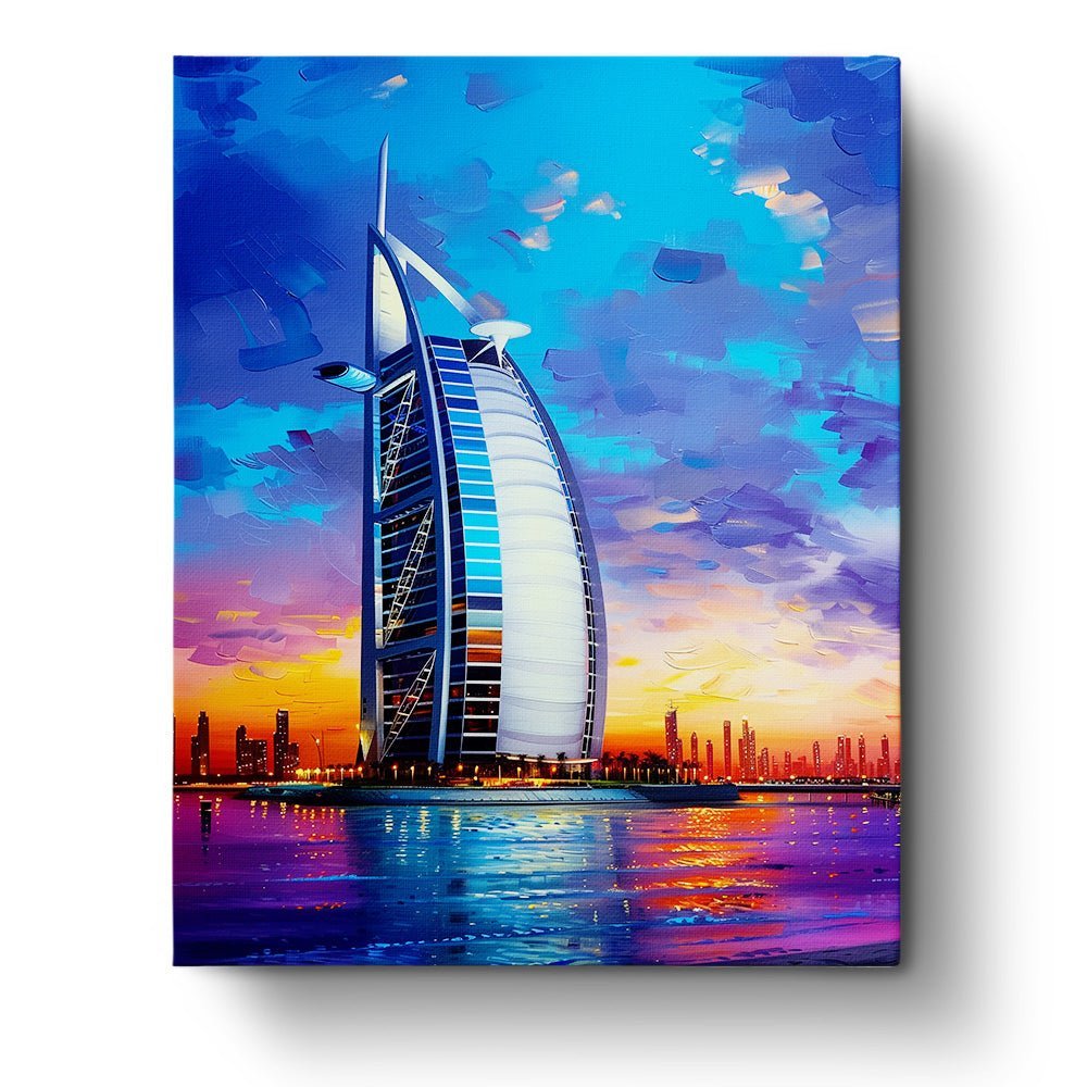 Sunset at the Burj Al Arab in Dubai - Judy Paint