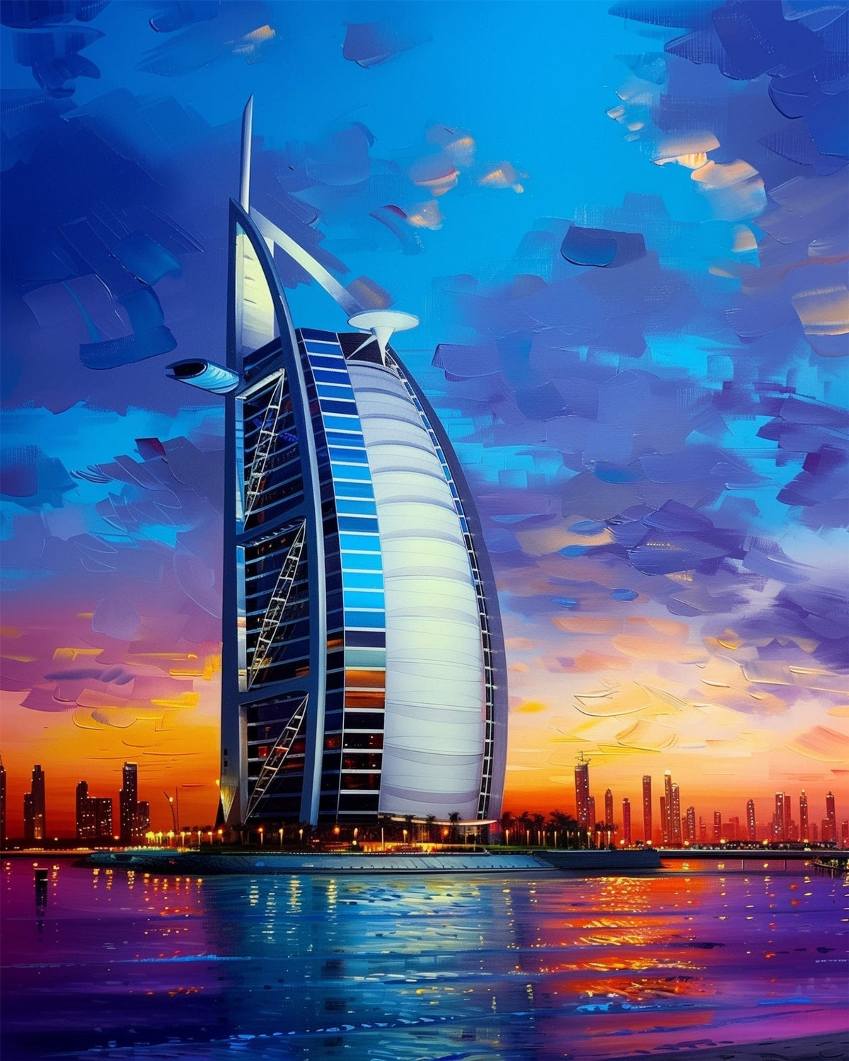 Sunset at the Burj Al Arab in Dubai - Judy Paint