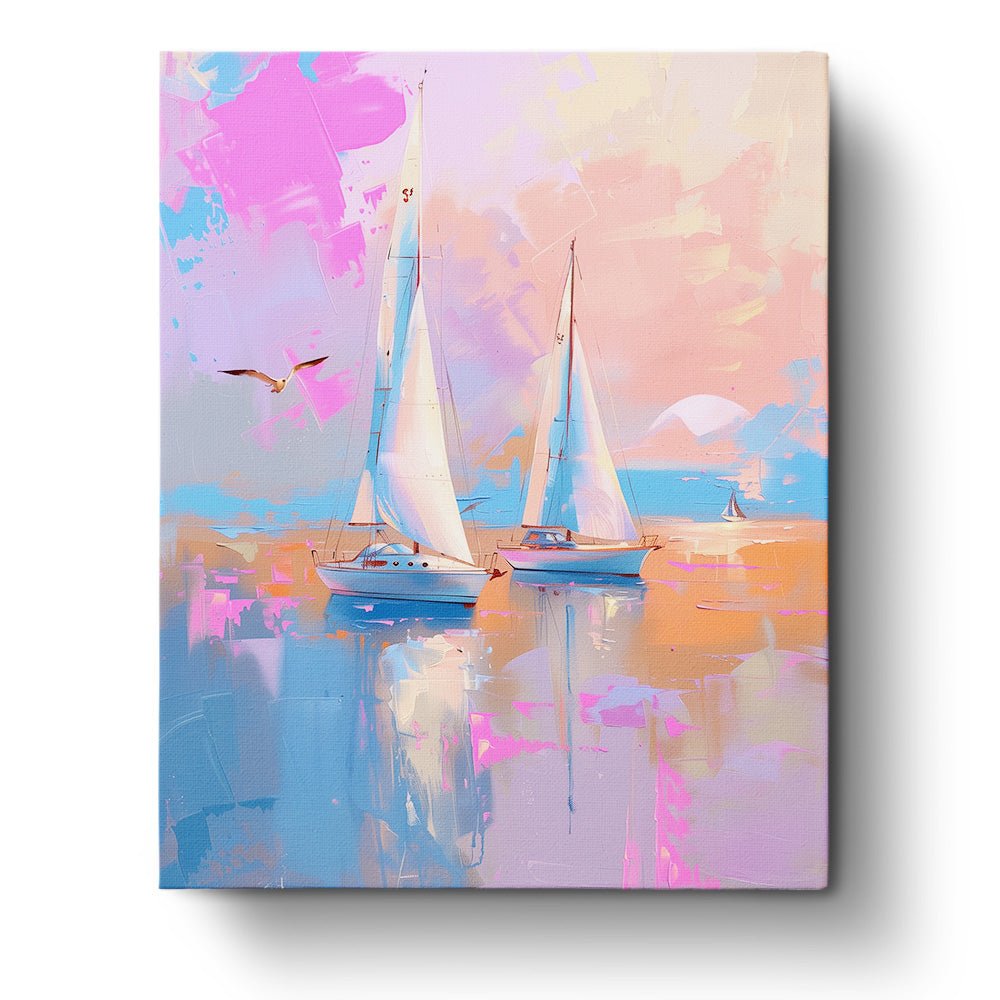 Sunset Sailboats - USA - Judy Paint