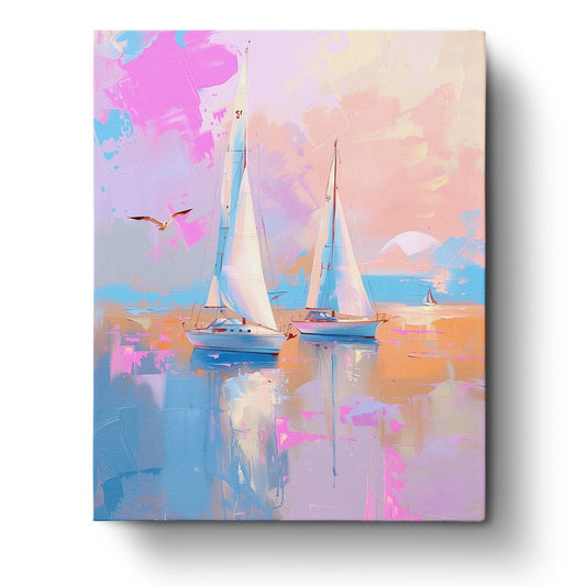 Sunset Sailboats - USA - Judy Paint