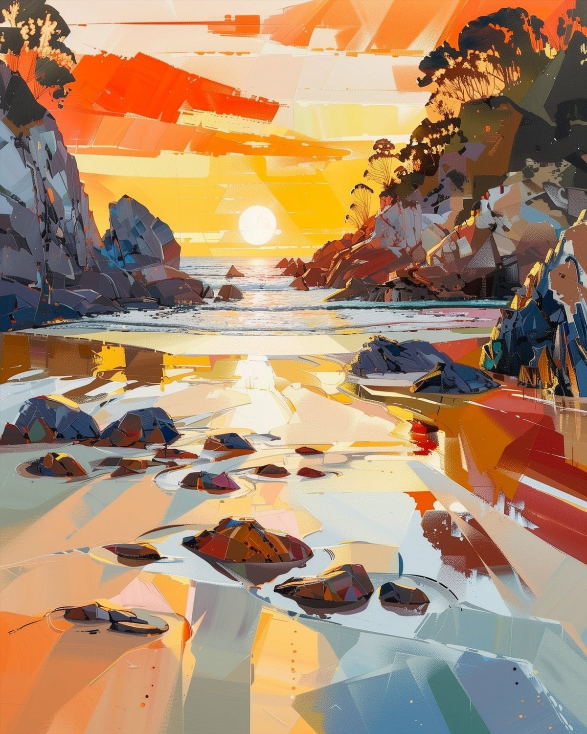 Sunset Serenity - Sea Landscape - Judy Paint